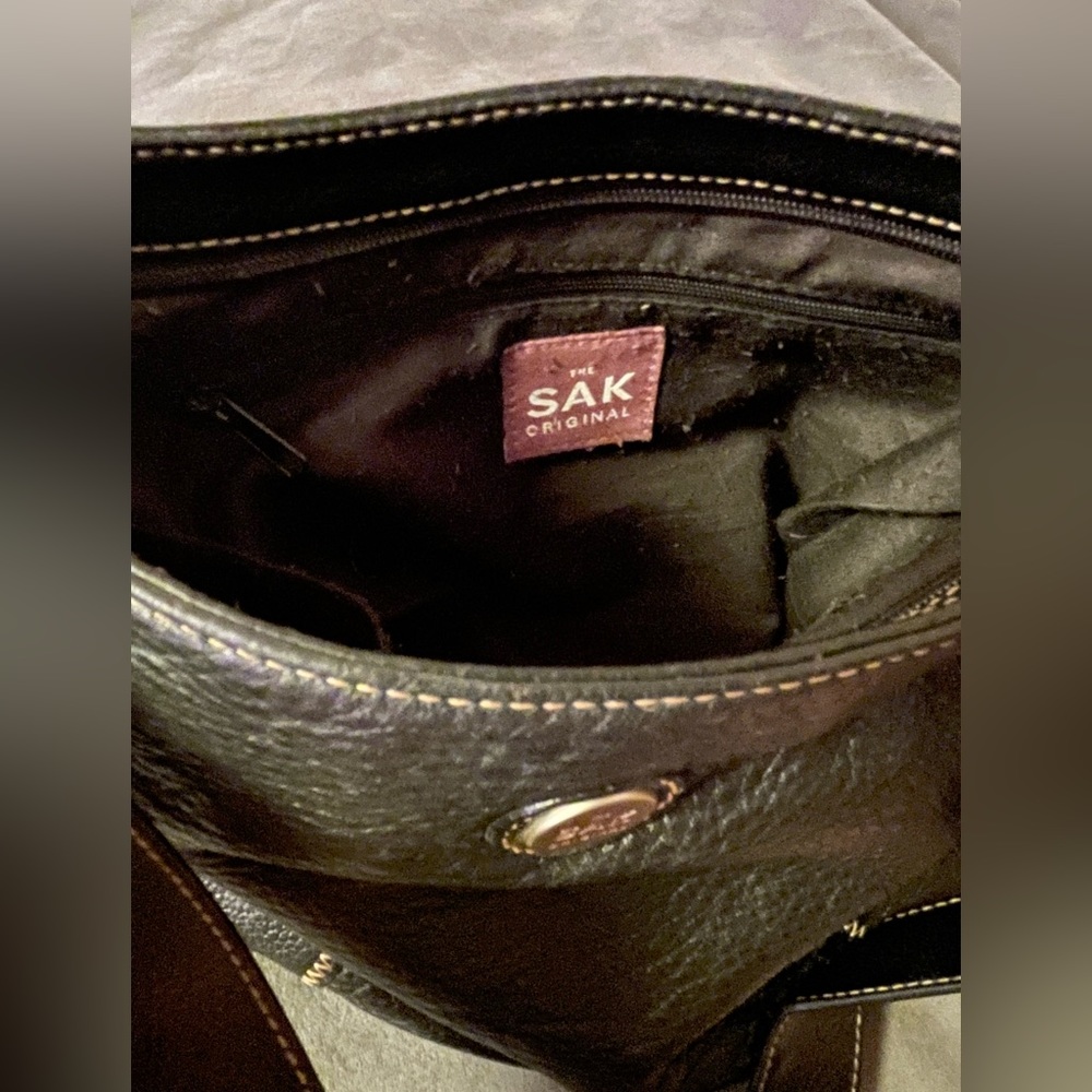 The Sak original black leather satchel shoulder purse great condition vintage - Picture 3 of 6